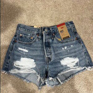 Levis 501 Distressed Shorts